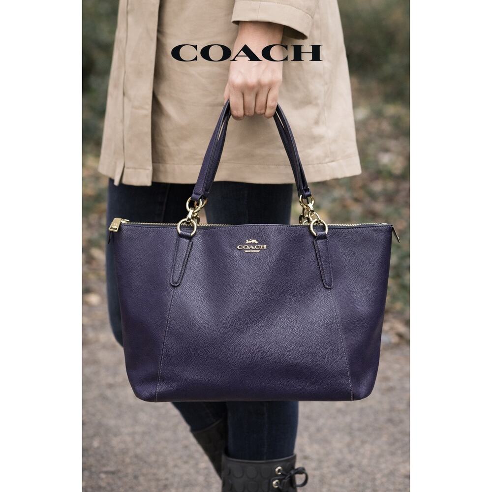 Coach Ava Tote - Deep Purple Crossgrain Leather
